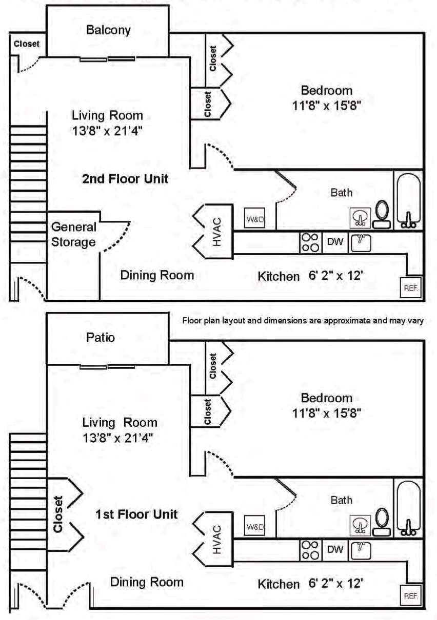 1 Bedroom TownHome — 1 Bedroom TownHome floor plan
