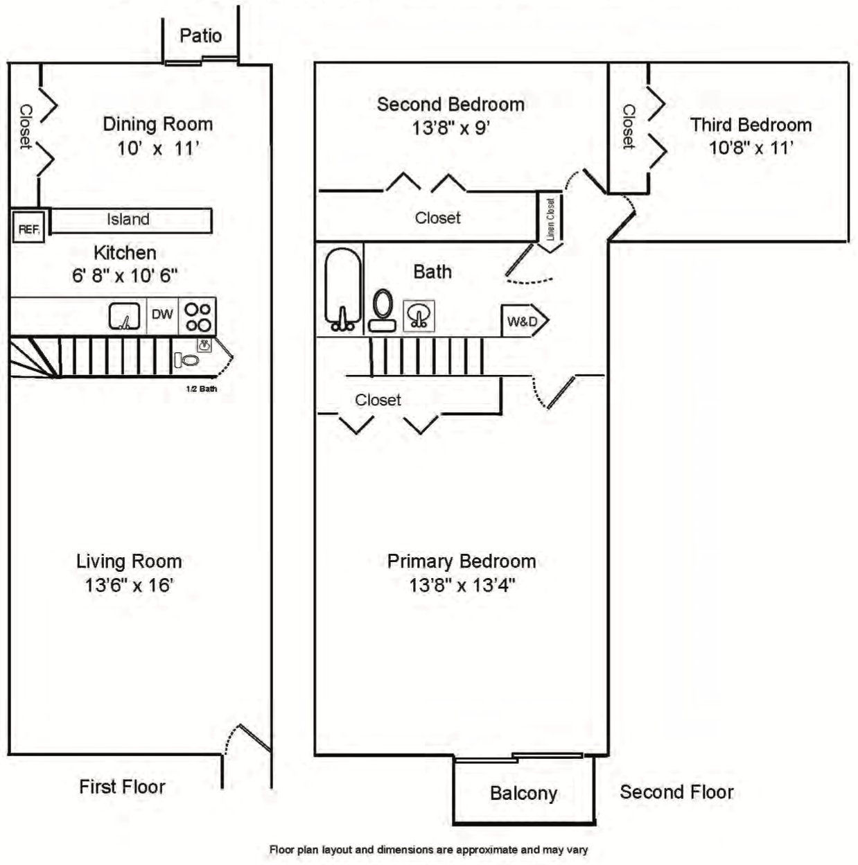 2 Bedroom TownHome — 2 Bedroom TownHome floor plan